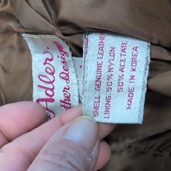 VTG Adler Leather Designs distressed leather mini skirt size 14 - Picture 5 of 6